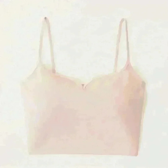 NWOT Abercrombie & Fitch Pink Cropped Sweetheart Cami Tank Top Size X-Small - Picture 2 of 6